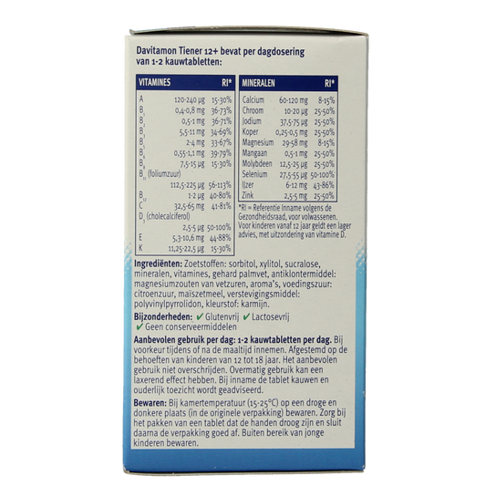 Davitamon Tiener boost 12+ aardbei 60.00 Tabletten