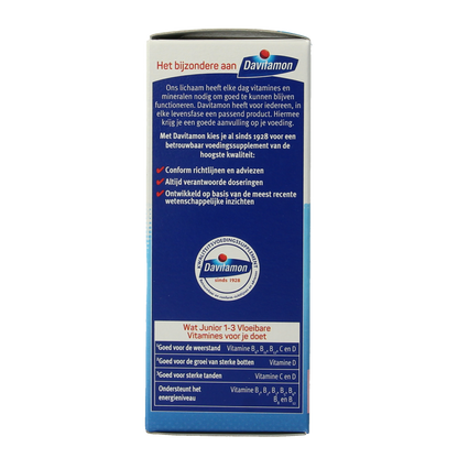 Davitamon Junior 1+ vloeibare vitamines framboos 100.00 Milliliter