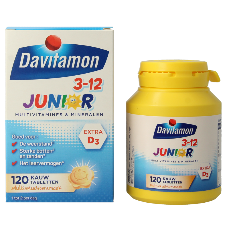 Davitamon Junior 3-12 multifruit 120 Kauwtabletten