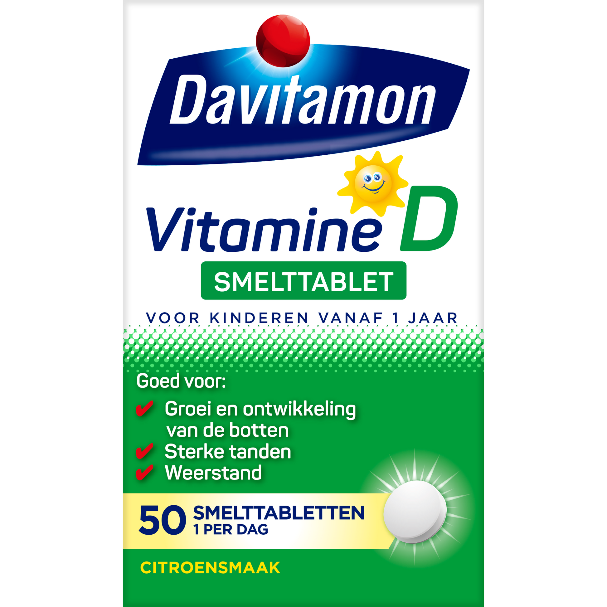 Davitamon Vitamine D kind smelttablet 50 Tabletten