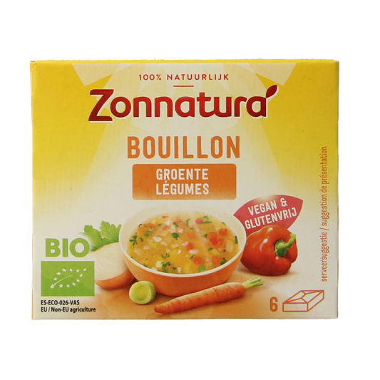 Zonnatura Groentebouillon tablet 11 gram bio 6 Stuks