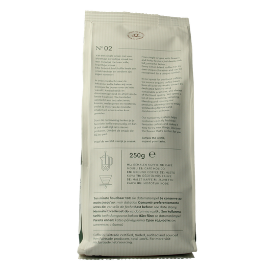 Simon Levelt Cafe organico forte snelfilter bio 250 Gram