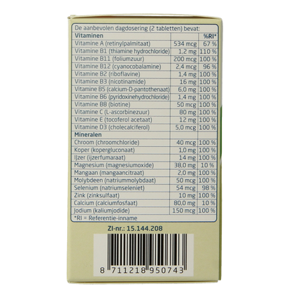 Teva Multivitamine compleet 100.00 Tabletten