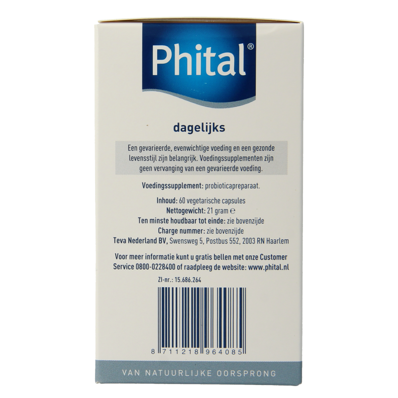 Phital Probiotica daily 60 Vegetarische capsules