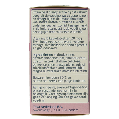 Teva Vitamine D 20 mcg 800IE 300.00 Tabletten
