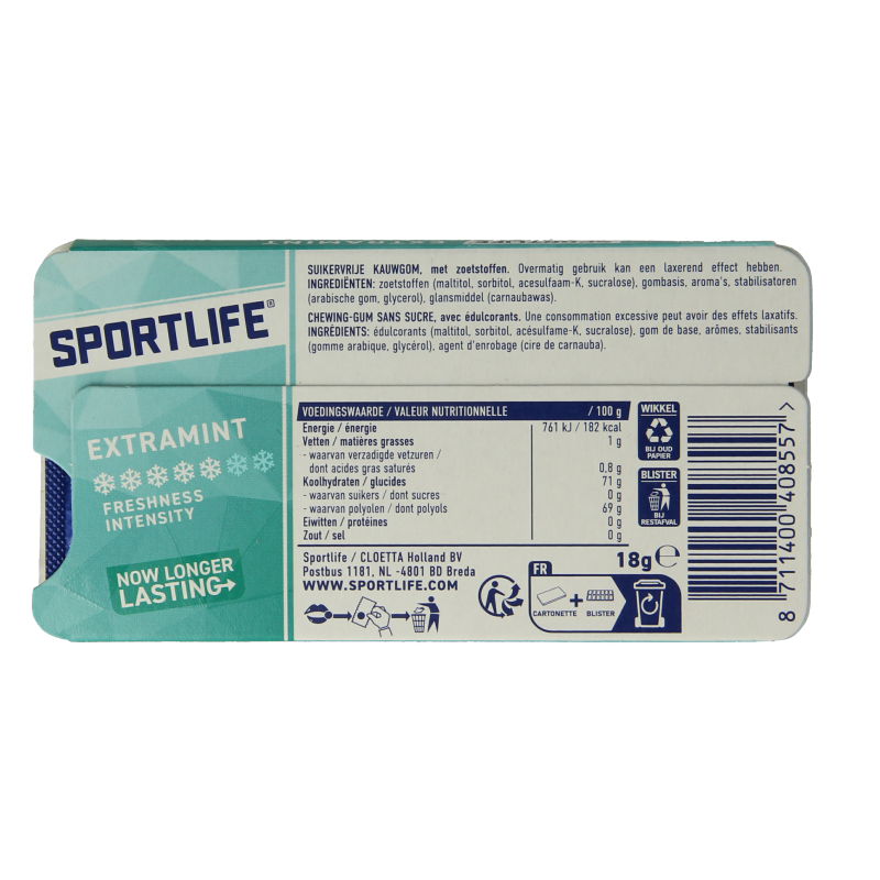 Sportlife Extramint licht blauw pack 1 Stuks