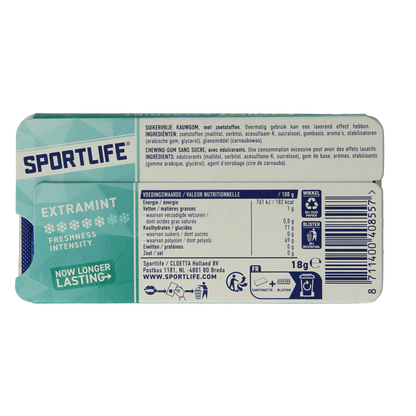 Sportlife Extramint licht blauw pack 1.00 Stuks