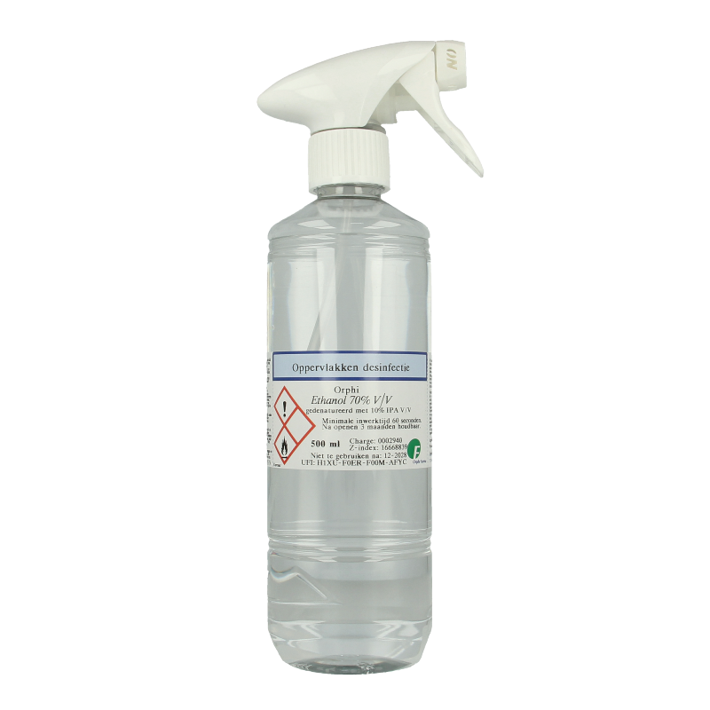 Orphi Alcohol ethanol 70% spray 500 Milliliter