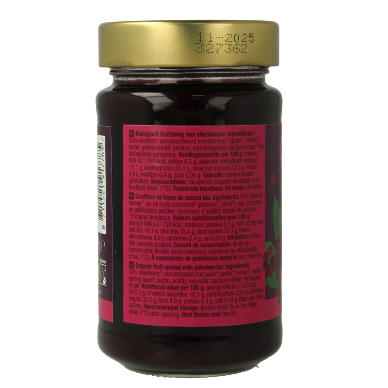 Your Organic Nature Fruit beleg vlierbes bio 250 Gram