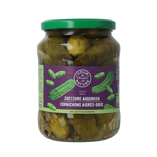 Your Organic Nature Augurken zoetzuur bio 670 Gram