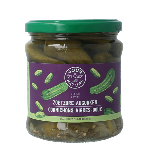 Your Organic Nature Augurken zoetzuur 330 Gram