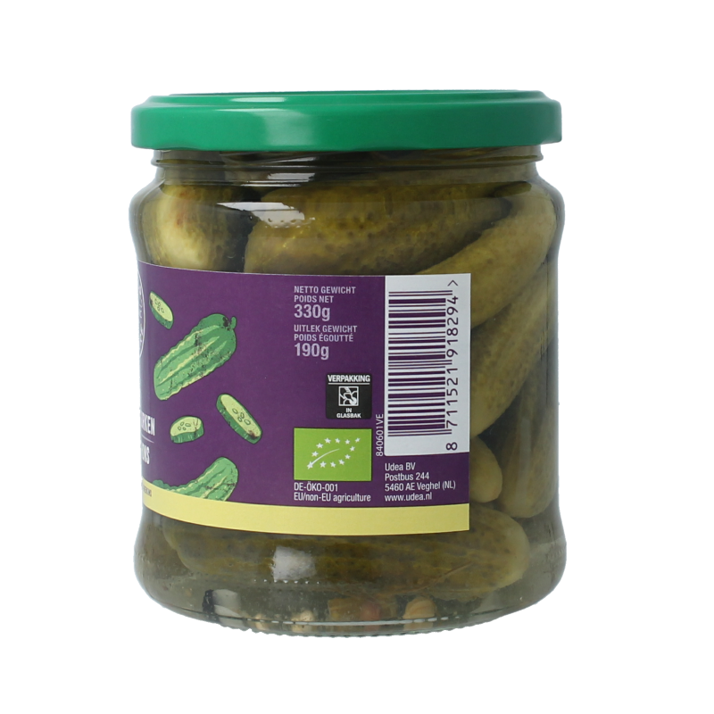 Your Organic Nature Augurken zuur bio 330 Gram