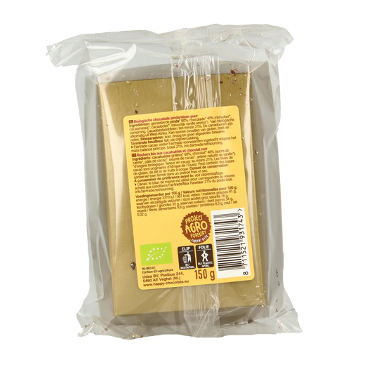 Happy Chocolate Chocolade pindarotsen puur bio 150 Gram