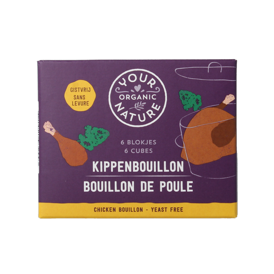 Your Organic Nature Kippenbouillonblokjes helder zonder gist bio 6 Stuks