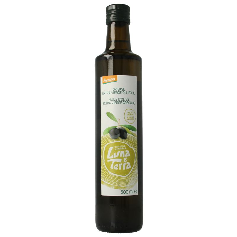Luna E Terra Olijfolie Grieks extra vierge demeter bio 500 Milliliter