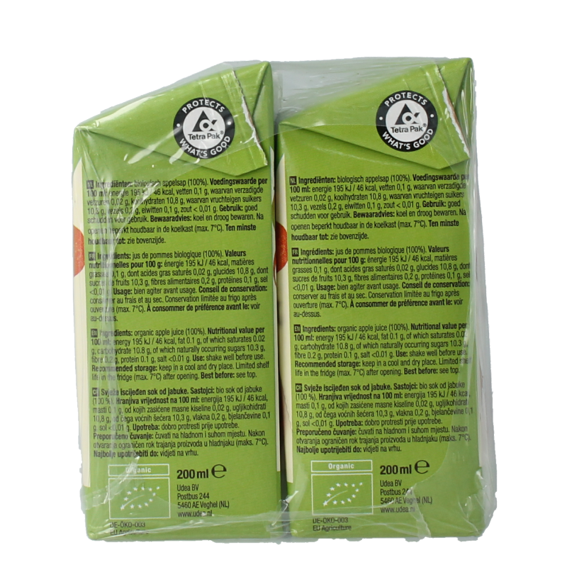 Your Organic Nature Appelsap bio 200ml 6 Stuks