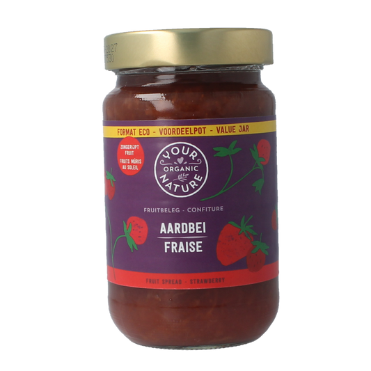 Your Organic Nature Fruitbeleg aardbei bio 375 Gram