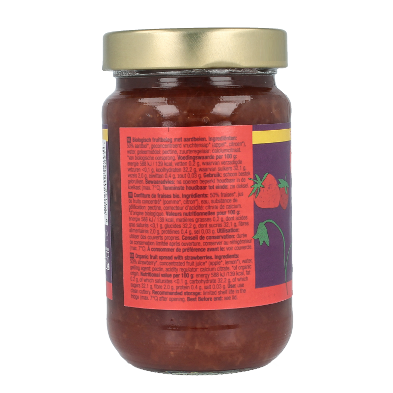 Your Organic Nature Fruitbeleg aardbei bio 375 Gram