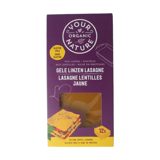 Your Organic Nature Lasagne van gele linzen bio 250 Gram