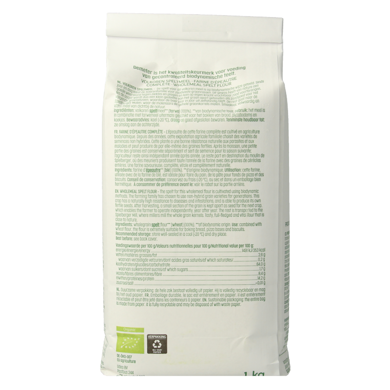 Luna E Terra Speltmeel volkoren demeter bio 1 Kilogram