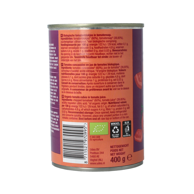Your Organic Nature Tomatenblokjes bio 400 Gram