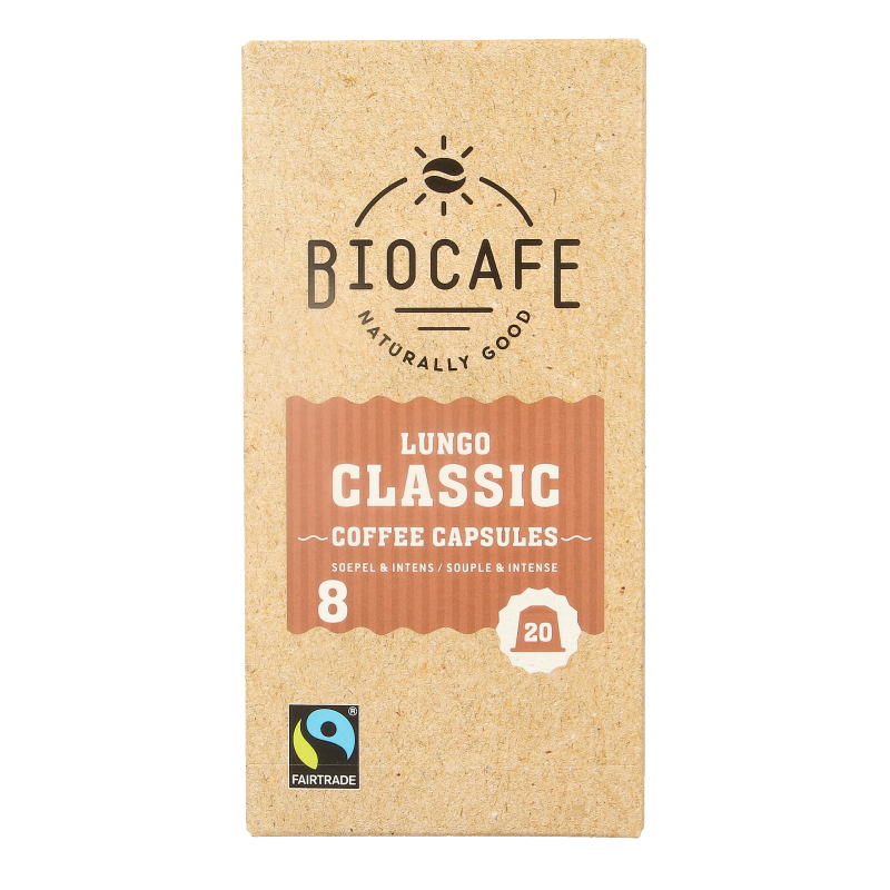 Biocafe Lungo capsules bio 20 Stuks