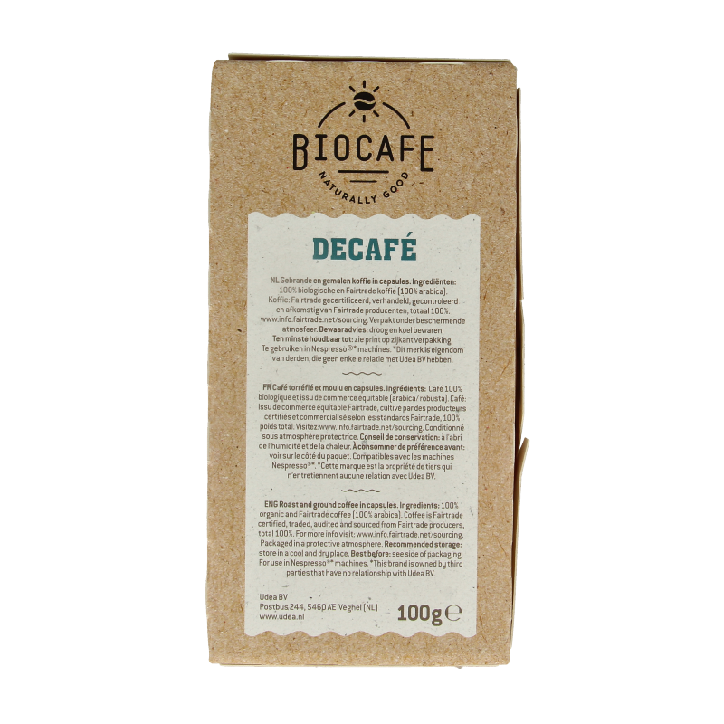 Biocafe Decafe capsules bio 20 Stuks
