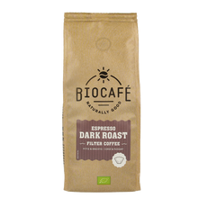 Biocafe Filterkoffie espresso dark roast bio 250 Gram
