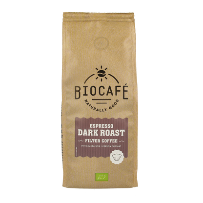 Biocafe Filterkoffie espresso dark roast bio 250.00 Gram