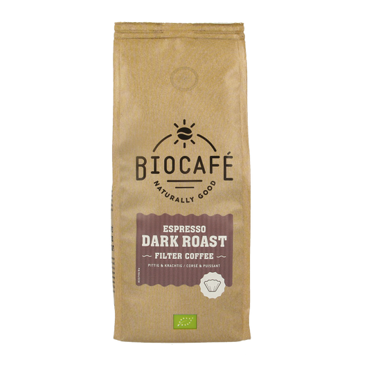 Biocafe Filterkoffie espresso dark roast bio 250 Gram