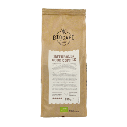 Biocafe Filterkoffie espresso dark roast bio 250.00 Gram