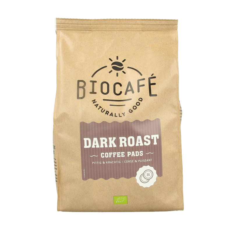 Biocafe Coffee pads dark roast bio 36 Stuks
