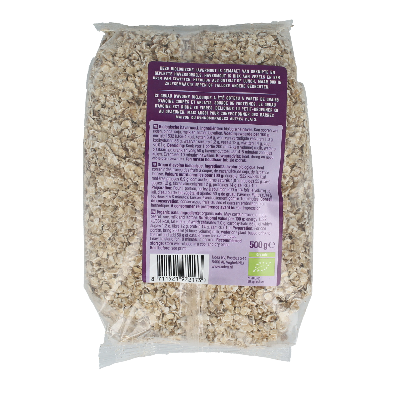 Your Organic Nature Havermout bio 500 Gram