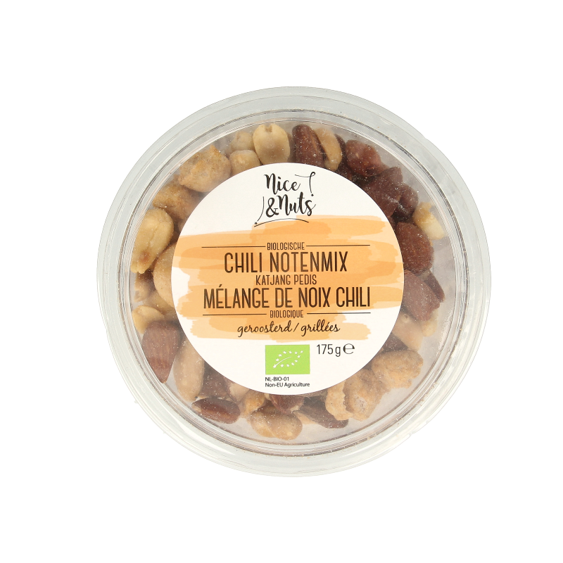 Nice & Nuts Chili notenmix met katjang pedis geroosterd bio 175 Gram