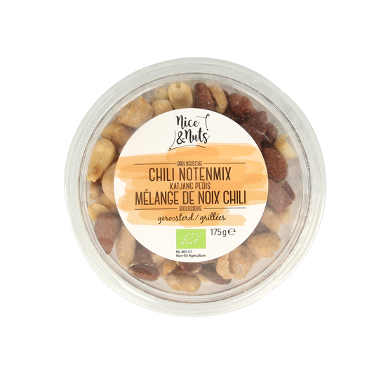Nice & Nuts Chili notenmix met katjang pedis geroosterd bio 175 Gram