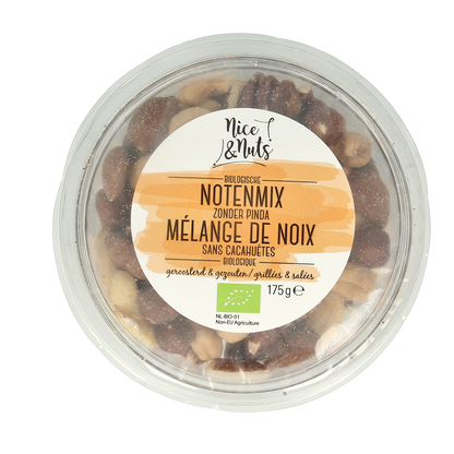 Nice & Nuts Notenmix zonder pinda met zeezout geroosterd bio 175.00 Gram