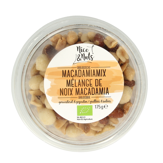 Nice & Nuts Macadamia mix met zeezout geroosterd bio 175 Gram
