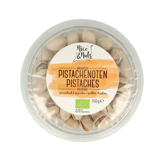 Nice & Nuts Pistache noten in dop gezouten geroosterd bio 150 Gram