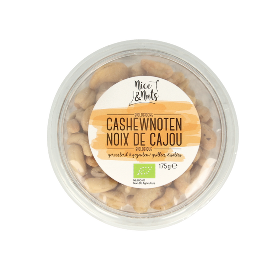 Nice & Nuts Cashewnoten met zeezout geroosterd bio 175 Gram