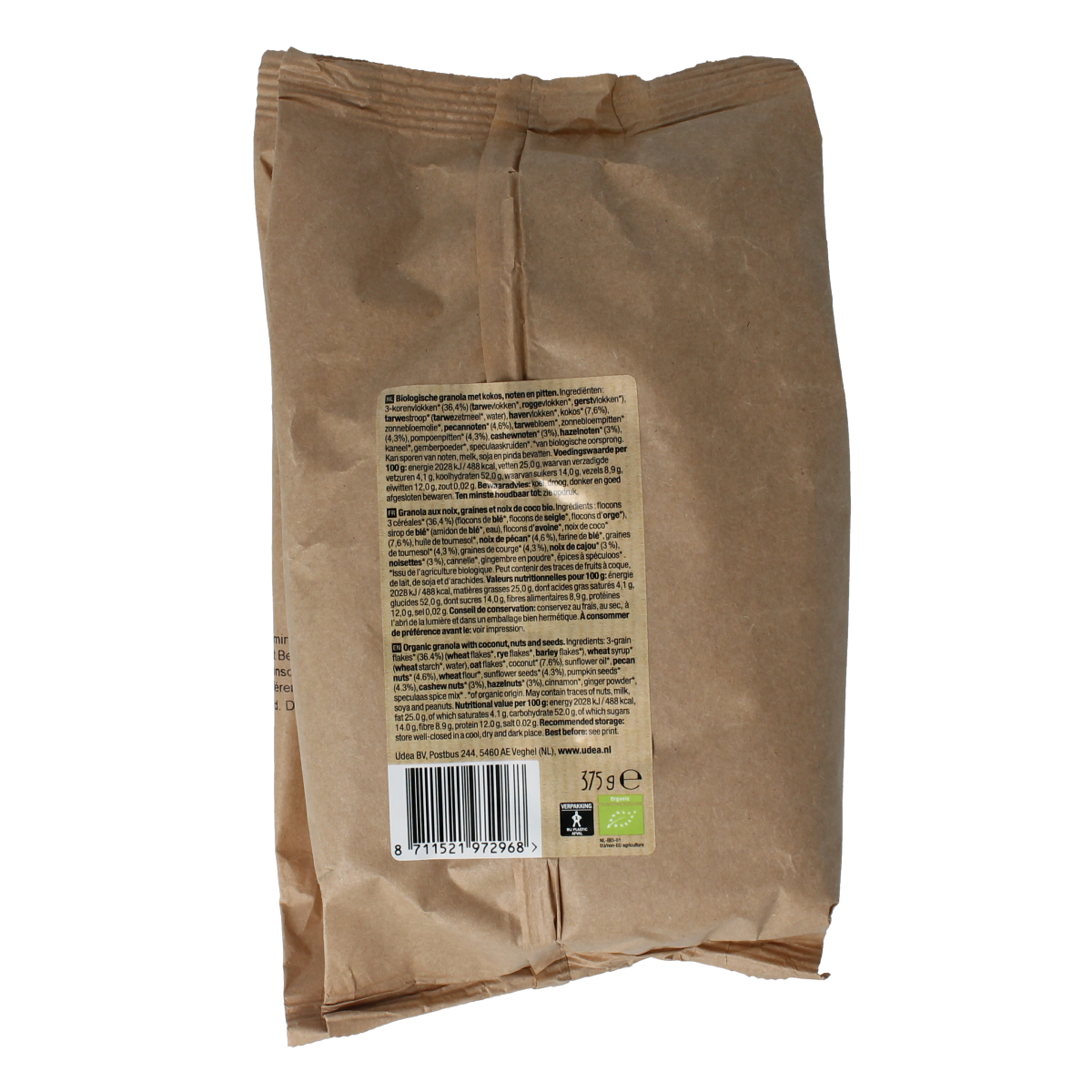 Your Organic Nature Granola kokos noot pit bio 375.00 Gram