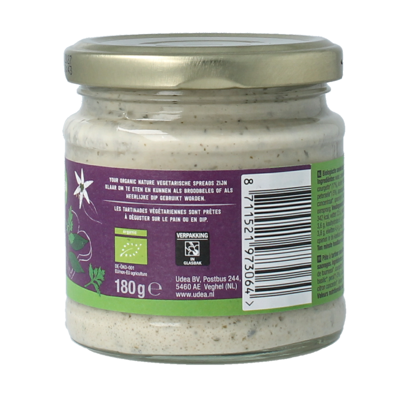 Your Organic Nature Sandwichspread wilde kruiden bio 180 Gram