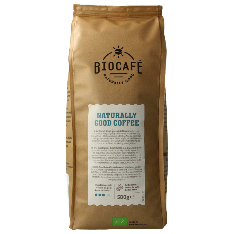 Biocafe Koffiebonen decafe bio 500 Gram