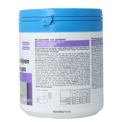 HG Wasmiddel voor vitrage 500.00 Gram