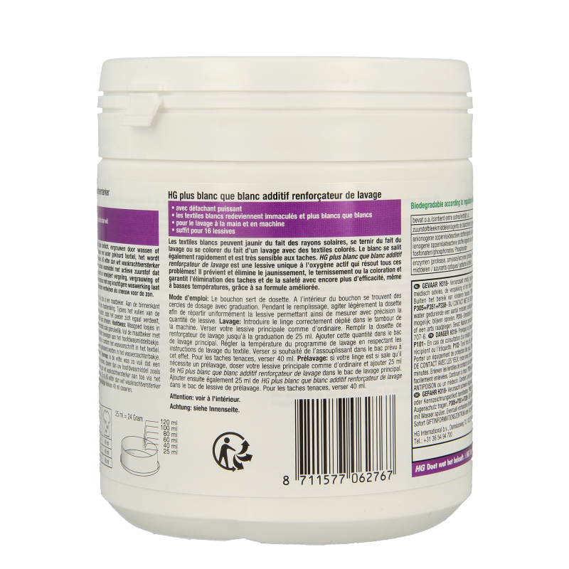 HG Witter dan wit waskrachtversterker 400 Gram