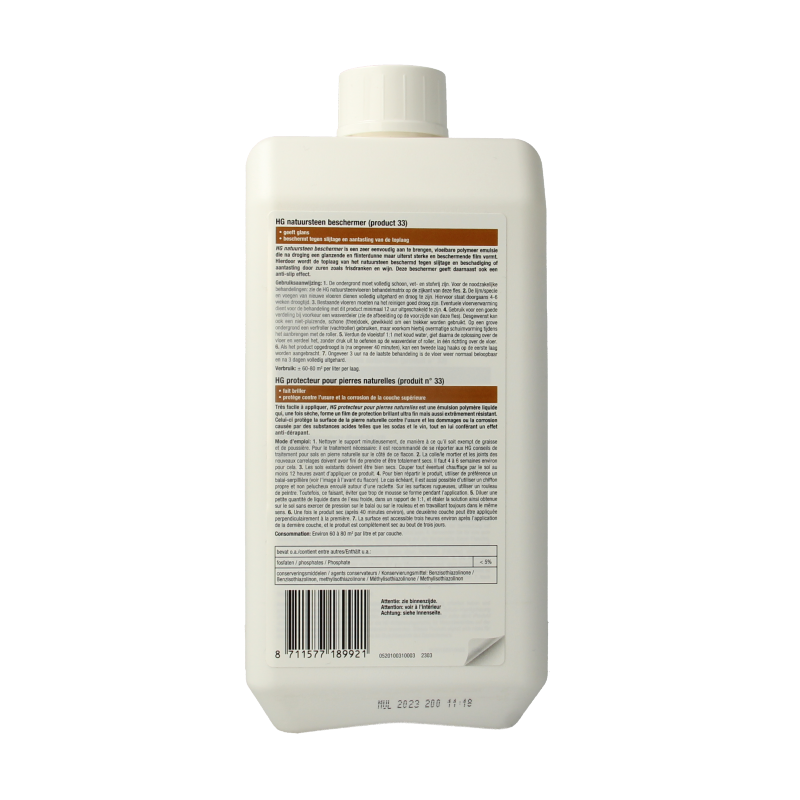 HG Natuursteen beschermer glans 1 Liter