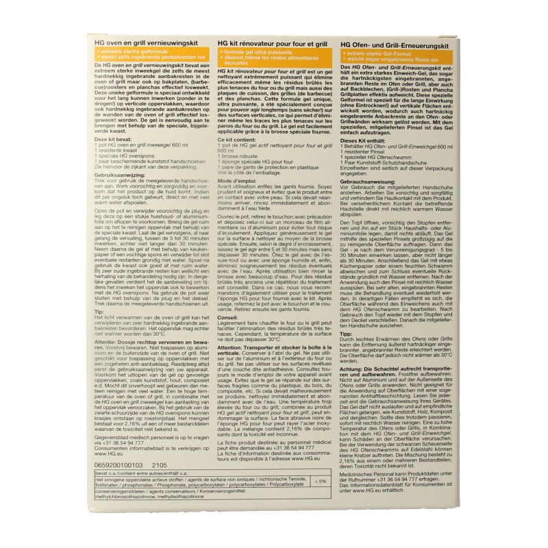 HG Oven & Grill vernieuwingskit 600 Milliliter
