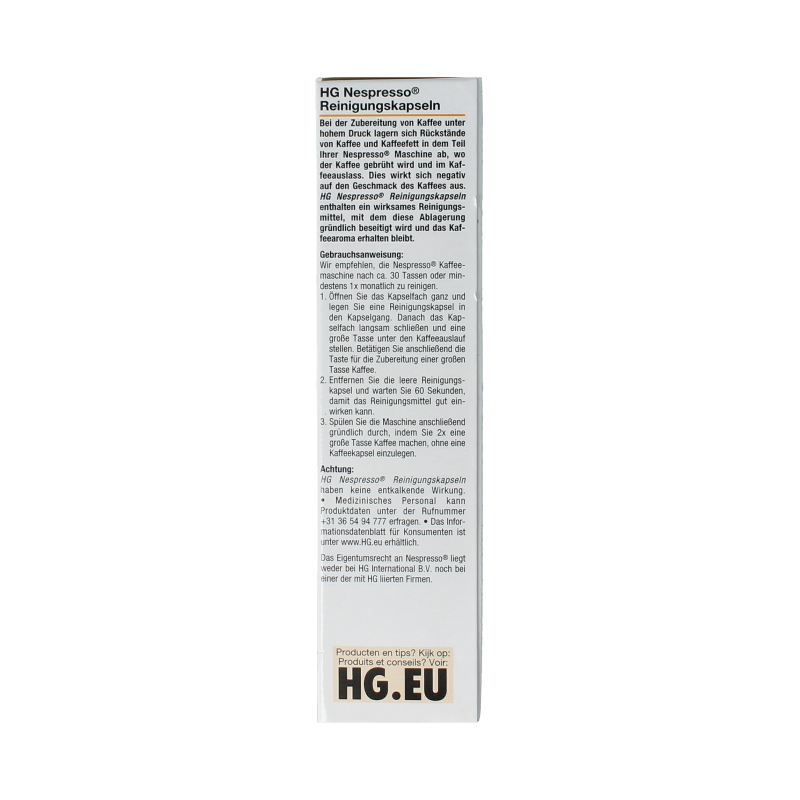 HG Reinigingscups Nespresso machine 6 Stuks