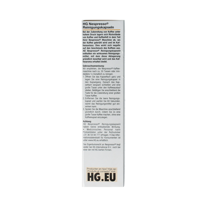 HG Reinigingscups Nespresso machine 6.00 Stuks