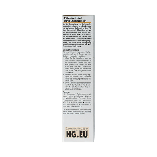 HG Reinigingscups Nespresso machine 6.00 Stuks
