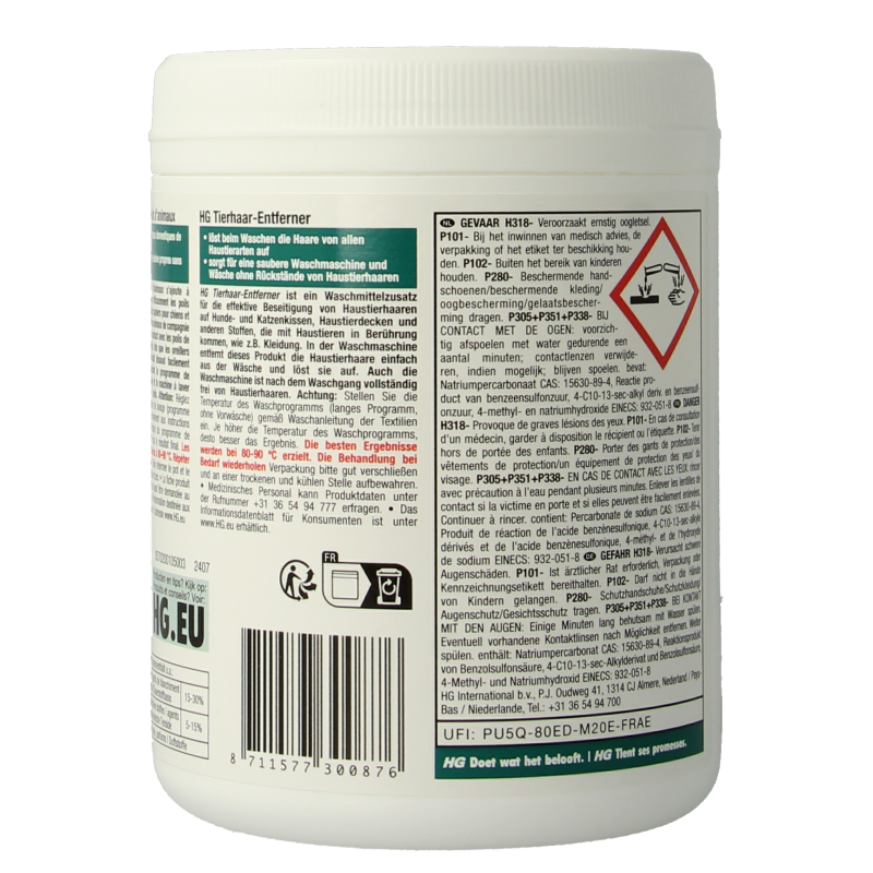 HG Harenoplosser huisdier haar 500 Gram